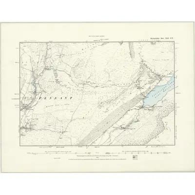1887 Map of Merionethshire XLII.NW, 1888 Print
