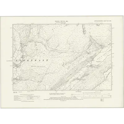 1900 Map of Merionethshire XLII.NW, 1932 Print