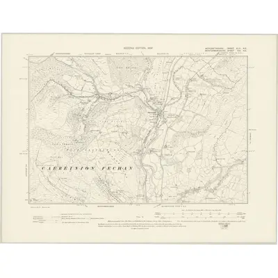1900 Map of Merionethshire XLIII.NE, 1902 Print