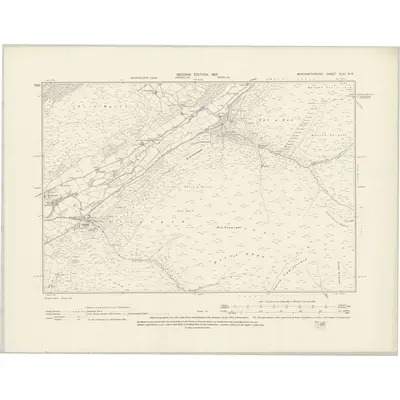 1900 Map of Merionethshire XLVI.NE, 1901 Print