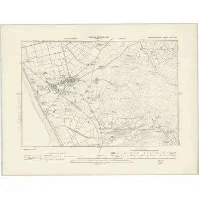 1900 Map of Merionethshire XLVI.SW, 1901 Print
