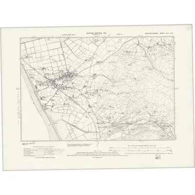 1900 Map of Merionethshire XLVI.SW, 1932 Print