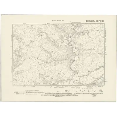 1900 Map of Merionethshire XLVII.NE, 1902 Print