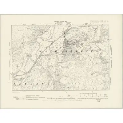 1900 Map of Merionethshire XLVII.SE, 1902 Print
