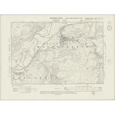 1938 Map of Merionethshire XLVII.SE, 1943 Print