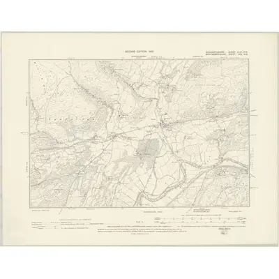 1900 Map of Merionethshire XLVII.SW, 1902 Print