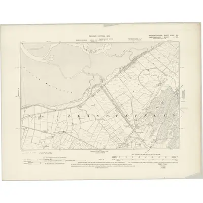 1900 Map of Merionethshire XLVIII.SE, 1901 Print