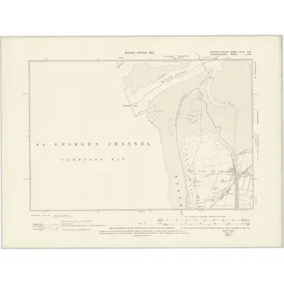 1900 Map of Merionethshire XLVIII.SW, 1902 Print