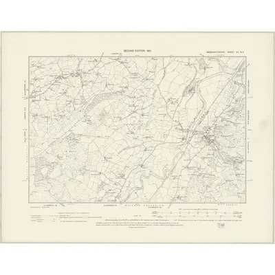 1899 Map of Merionethshire XV.NE, 1901 Print