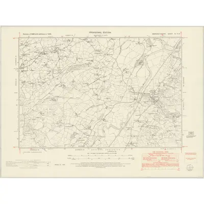 1949 Map of Merionethshire XV.NE, 1954 Print