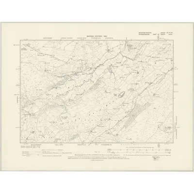 1899 Map of Merionethshire XV.NW, 1901 Print