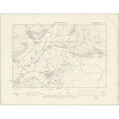 1900 Map of Merionethshire XV.SE, 1901 Print