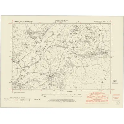 1949 Map of Merionethshire XV.SE, 1953 Print