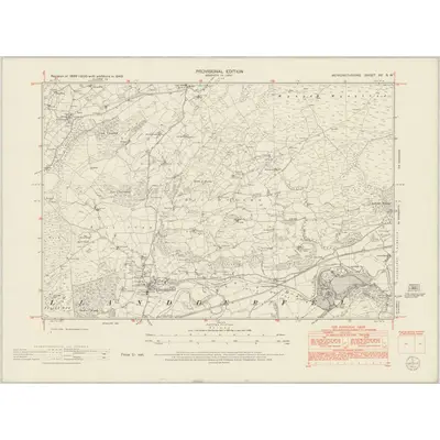 1949 Map of Merionethshire XV.SW, 1953 Print