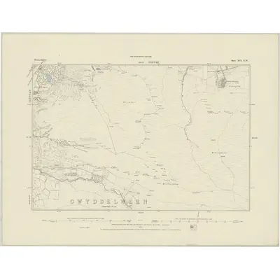 1875 Map of Merionethshire XVI.NW, 1884 Print