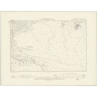 1899 Map of Merionethshire XVI.NW, 1901 Print