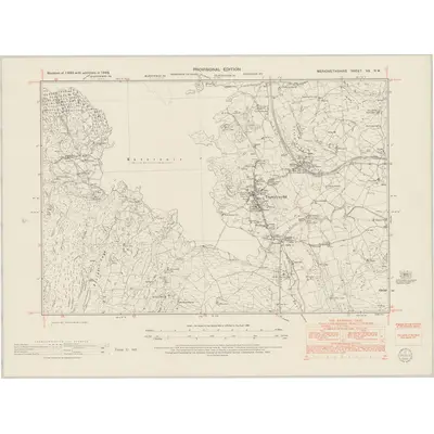 1949 Map of Merionethshire XX.NW, 1953 Print
