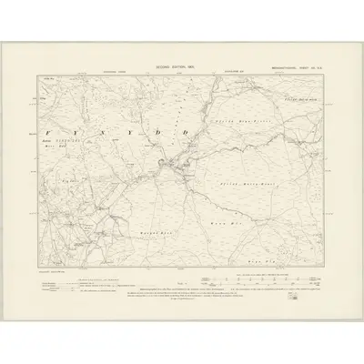 1899 Map of Merionethshire XX.SE, 1901 Print