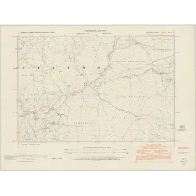 1949 Map of Merionethshire XX.SE, 1954 Print