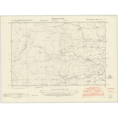 1949 Map of Merionethshire XXI.NE, 1953 Print