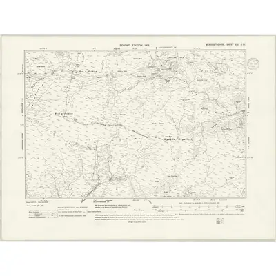 1899 Map of Merionethshire XXI.SW, 1938 Print