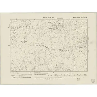 1899 Map of Merionethshire XXI.SW, 1950 Print