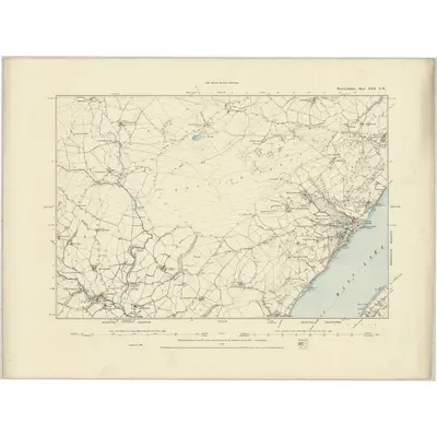 1886 Map of Merionethshire XXII.NW, 1887 Print