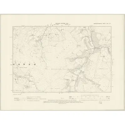 1899 Map of Merionethshire XXII.SE, 1901 Print