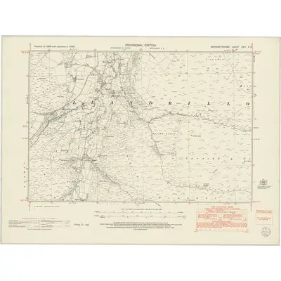 1949 Map of Merionethshire XXIII.NE, 1953 Print