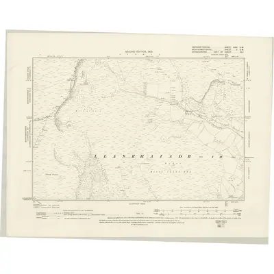1900 Map of Merionethshire XXIV.SW, 1902 Print