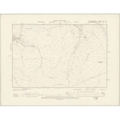 1900 Map of Merionethshire XXIX.NE, 1901 Print