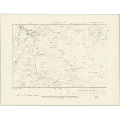 1900 Map of Merionethshire XXIX.NW, 1901 Print