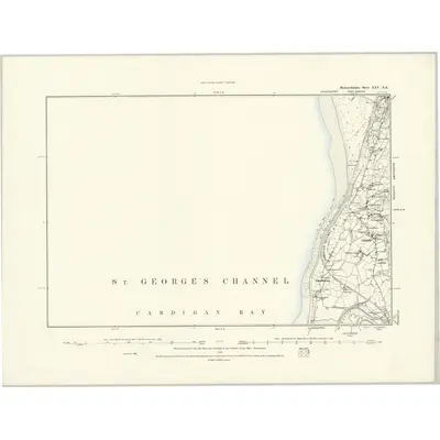1887 Map of Merionethshire XXV.NE, 1888 Print