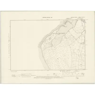 1900 Map of Merionethshire XXV.SE, 1901 Print