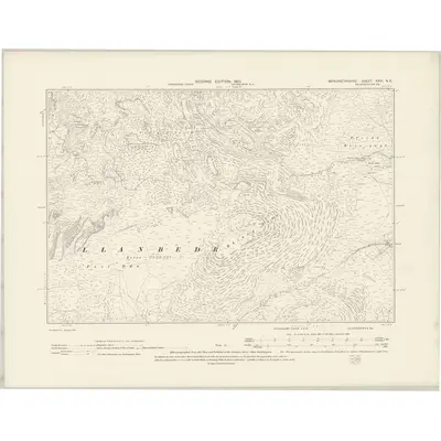 1899 Map of Merionethshire XXVI.NE, 1901 Print