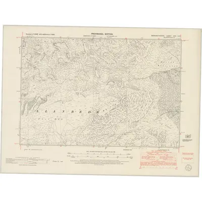 1949 Map of Merionethshire XXVI.NE, 1953 Print