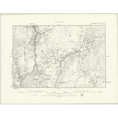 1887 Map of Merionethshire XXVII.SE, 1888 Print