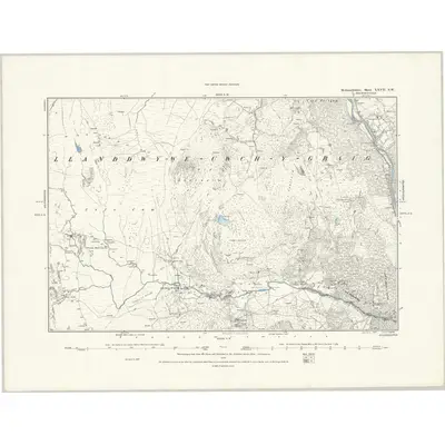 1887 Map of Merionethshire XXVII.SW, 1888 Print