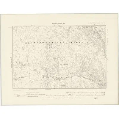 1899 Map of Merionethshire XXVII.SW, 1901 Print