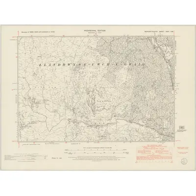 1949 Map of Merionethshire XXVII.SW, 1954 Print