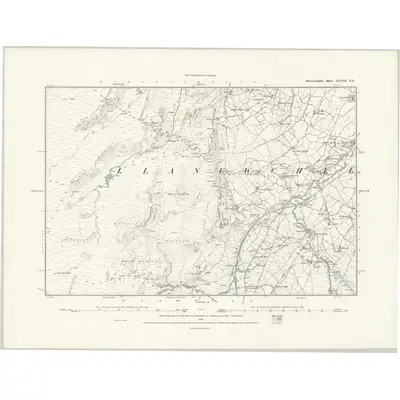 1887 Map of Merionethshire XXVIII.NE, 1888 Print