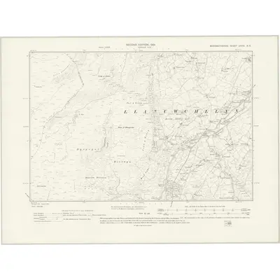 1900 Map of Merionethshire XXVIII.NE, 1931 Print