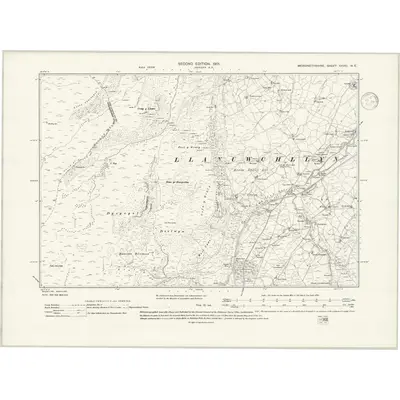 1900 Map of Merionethshire XXVIII.NE, 1939 Print