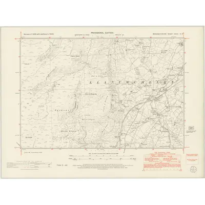 1949 Map of Merionethshire XXVIII.NE, 1953 Print