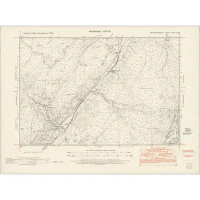 1949 Map of Merionethshire XXVIII.SE, 1953 Print