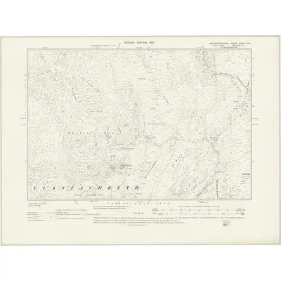 1900 Map of Merionethshire XXVIII.SW, 1931 Print
