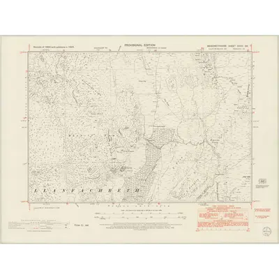 1949 Map of Merionethshire XXVIII.SW, 1953 Print