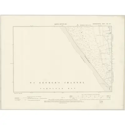 1900 Map of Merionethshire XXXI.NE, 1901 Print