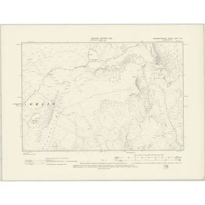 1900 Map of Merionethshire XXXII.NE, 1901 Print