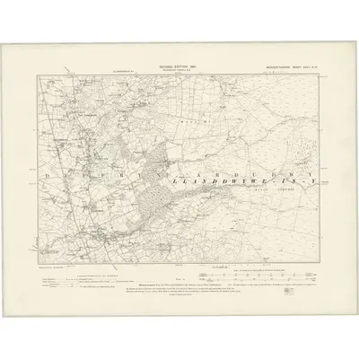 1900 Map of Merionethshire XXXII.NW, 1901 Print